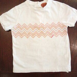Missoni looks new White Cotton Tshirt with pink/orange/blue missoni print